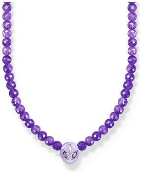 Thomas Sabo Kette Beads mit Alienkopf und violetter Kaltemaille (KE2199-041-13-L42V)