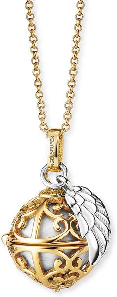 Engelsrufer Angel Whisperer Necklace Gold with Wing Pendant And Chime Mother-Of-Pearl White