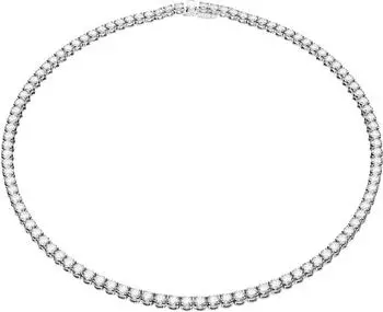 Swarovski Matrix Tennis-Halskette Rundschliff silber