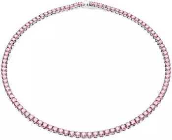 Swarovski Matrix Tennis-Halskette Rundschliff rosa