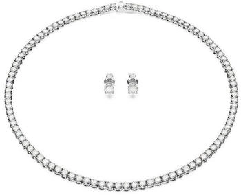 Swarovski Matrix Tennis Set Rundschliff Weiß Rhodiniert (5647730)