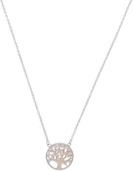Amor Kette mit Anhänger Lebensbaum, Bicolor, mit Zirkonia (2012770)