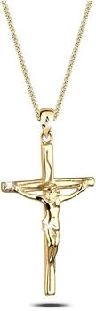 Elli Kreuz Anhänger Halskette Religion 925 Sterling Silber Vergoldet (015271422_45)