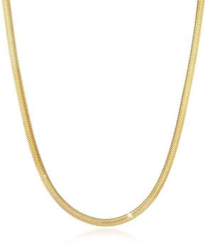 Elli Flache elegante Schlangenkette Fischgräte 925 Silber vergoldet (0112833020_40)
