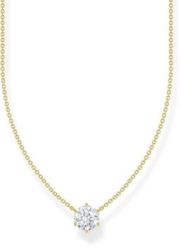Thomas Sabo Kette mit weißem Zirkonia-Anhänger vergoldet (KE2210-414-14-L45V)
