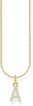 Thomas Sabo Buchstabe A Anh&auml;nger Kette vergoldet mit Zirkonia (KE2240-414-14-L45V)