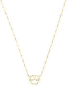 Amor Kette mit Brezel-Anhänger Trachtenschmuck silber 925 mit Zirkonia goldfarben (2039236)