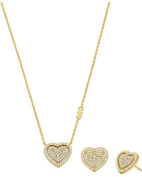 Michael Kors Jewelry Giftset Kette und Ohrringe 925 Sterling Silver Gold (MKC1756CZSET)