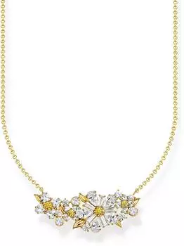 Thomas Sabo Kette Blume Lovely Daisy mit Steinen vergoldet (KE2085-414-4)