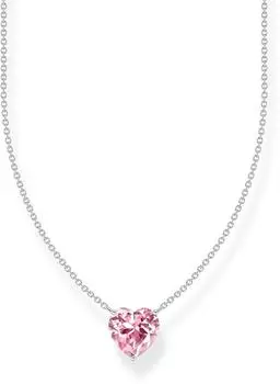 Thomas Sabo Kette mit pinkfarbenem Herz-Anhänger Silber (KE2211-051-9)