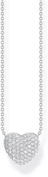Thomas Sabo Kette und Anhänger in Herzform mit weißen Steinen Silber (KE2277-051-14)