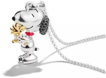 Thomas Sabo Kette Snoopy mit Woodstock Pavé Anhänger PEANUTS 18k Vergoldung (KE2345-565-7)