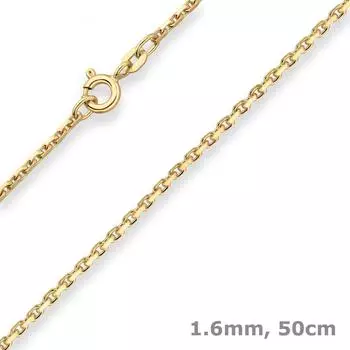 Schmuck Krone Ankerkette diamantiert 1,6mm Gelbgold 333 50cm (504977)