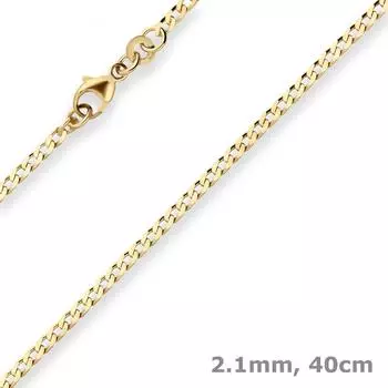 Schmuck Krone Panzerkette (weit) Gelbgold 333, 2,1mm, 40cm (503755)
