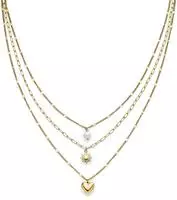 s.Oliver Kette mit Anh&auml;nger "Summer Charms, Herz und Sonne" mit Perle (imitiert)