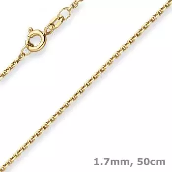 Schmuck Krone Ankerkette diamantiert 1,7mm 333 Gelbgold 50cm (503680)