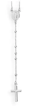 Amen Klassischer Rosenkranz Halskette Unisex, 925 Silber (CRO25B)