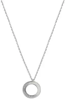 Xenox Silk Classic Circle Halskette mit Anh&auml;nger, Sterling-Silber 925, Zirkonia, 45cm (XS2125)