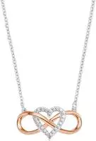 Amor Kette mit Anh&auml;nger "Infinity Unendlichkeitsschleife mit Herz" mit Zirkonia