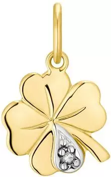 Amor Kleeblatt Kettenanhänger Gelbgold 375 mit Zirkonia (2013540)