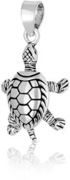 NKlaus Beweglicher Kettenanhänger Schildkröte, 925 Silber (4305)