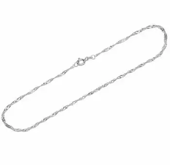 NKlaus Fußkette Singapurkette diamantiert 925 Silber 26cm (12529)