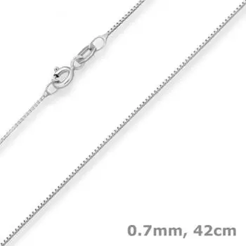 Schmuck Krone Veneziakette 750 Weißgold 0,7mm 42cm (507510)
