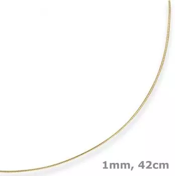 Schmuck Krone Omegakette Tondakette 1mm Gelbgold 333 42cm (507164)