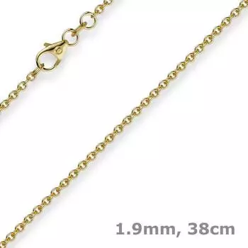 Schmuck Krone Rund-Ankerkette 1,9mm Gelbgold 750, 38cm (32658)
