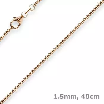 Schmuck Krone Venezianerkette rund 1,5mm 585 Rotgold 40cm (32332)
