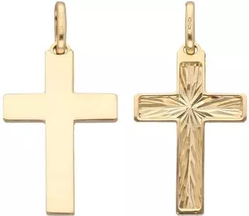 Schmuck Krone Kreuz-Anhänger 30x16mm 585 Gelbgold diamantiert (39169)