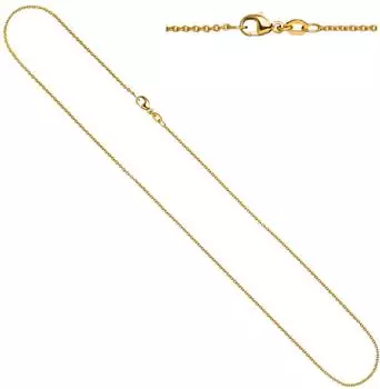Schmuck Krone Rund-Ankerkette Halskette 750 Gelbgold 1,1mm 45cm (25068)