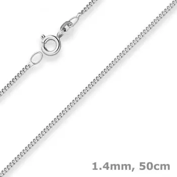 Schmuck Krone Panzerkette 1,4mm 333 Weißgold 50cm (506709)