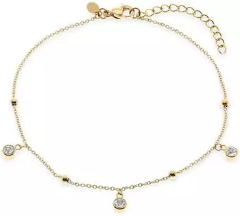 FAVS Fu&szlig;kette Damen Edelstahl Zirkonia gold (89232206)