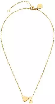PURELEI Letter Heart S Halskette, Edelstahl, gold (50-55cm)