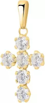 FAVS Kreuz-Anh&auml;nger 375er Gelbgold Zirkonia (89193369)