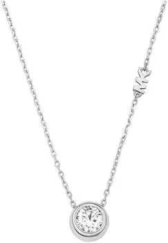 Michael Kors Premium Halskette mit Zirkonia-Anhänger, silber, Damen (MKJ8659040)