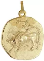 trendor 21300-05 Anh&auml;nger Sternzeichen Stier 925 Silber Vergoldet &Oslash; 20 mm
