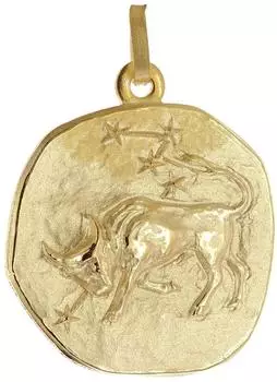 Trendor Anhänger Sternzeichen Stier 925 Silber vergoldet, Ø 20mm (21300-05)