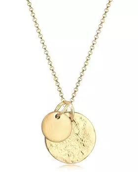 Elli Halskette Damen Münz-Anhänger gehämmert 925 Sterlingsilber 45cm (103172719)