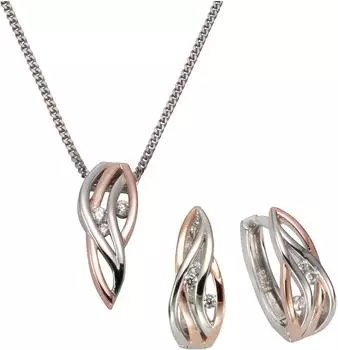 ZEEme Schmuck-Set 925 Sterling Silber Zirkonia weiß Damen (500201515-45)