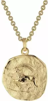 Trendor Steinbock Sternzeichen Herrenkette, Gold auf Silber, &Oslash; 20mm (39070-01)
