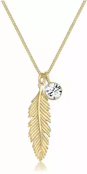Elli Halskette Feder Boho mit Kristall, Sterlingsilber 925 (0105371617_45)