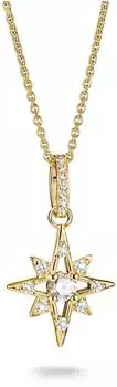 Thomas Sabo Damenhalskette Stern mit Zirkonia, gelbgoldfarben (KE2394-M01-14-L50)