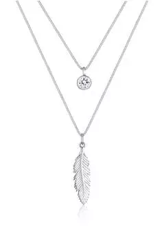 Elli Halskette Feder Boho Kristalle 925 Sterlingsilber (0109660216_45)