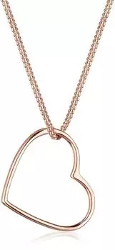 Elli Halskette mit Herz-Anh&auml;nger, Filigran, Sterlingsilber 925, rosegold, 45cm (18696941-45)