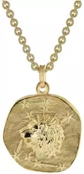Trendor L&ouml;we Sternzeichen Herren-Halskette Gold auf Silber &Oslash; 20mm (39070-08)