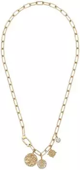 PURELEI Forever Aloha Gliederkette mit 4 Anh&auml;ngern, 14K vergoldet, Edelstahl