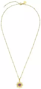 PURELEI Sun Amethyst Kette, Edelstahl, gold