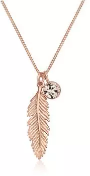 Elli Halskette Feder Boho mit Kristall, 925 Sterlingsilber, rosegold (0112481114_45)